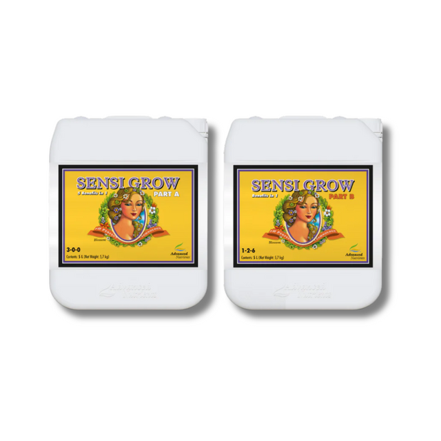 Two containers of Sensi Grow on a white background