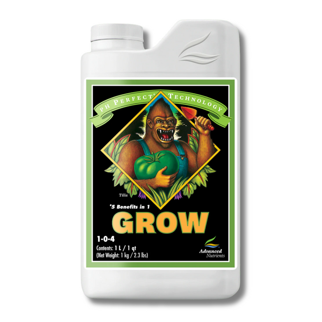 White bottle labeled 'Perfect Technology Grow' on a white background