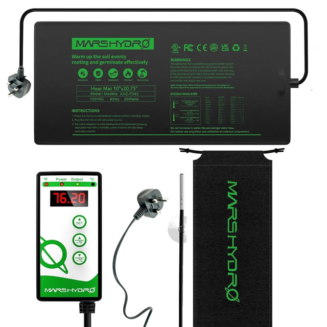 Mars Hydro Seedling Heat Mat with Digital Thermostat - 10" x 20.75"