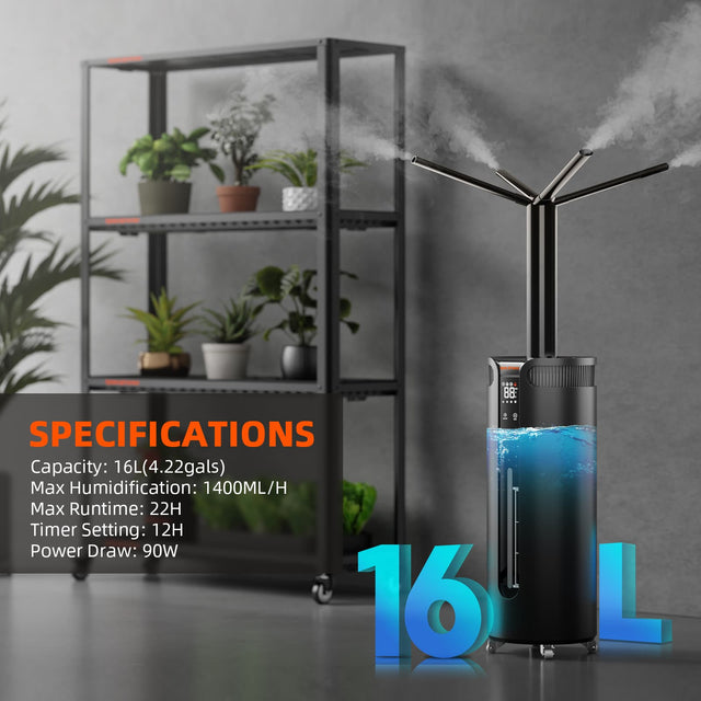 Spider Farmer 16L Cool Mist Humidifier Specifications