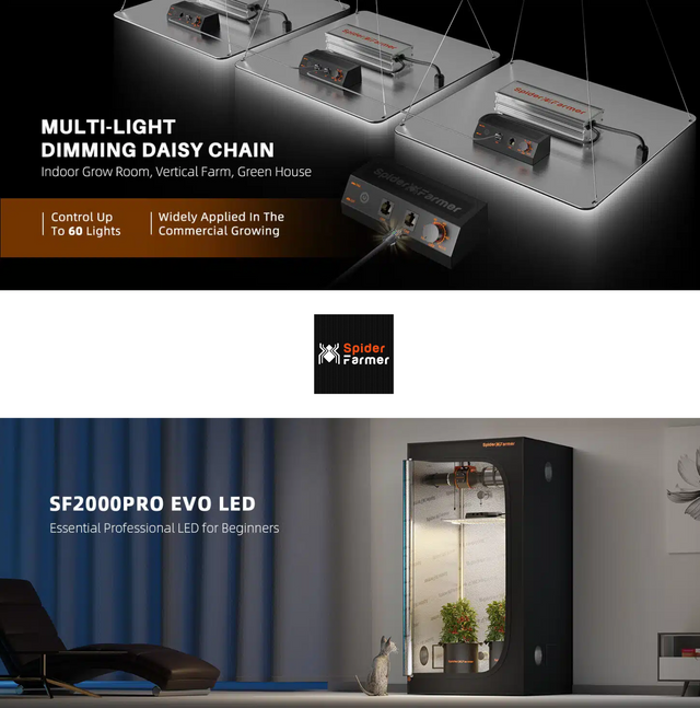 Spider Farmer SF2000 Pro EVO LED Grow Light 200w