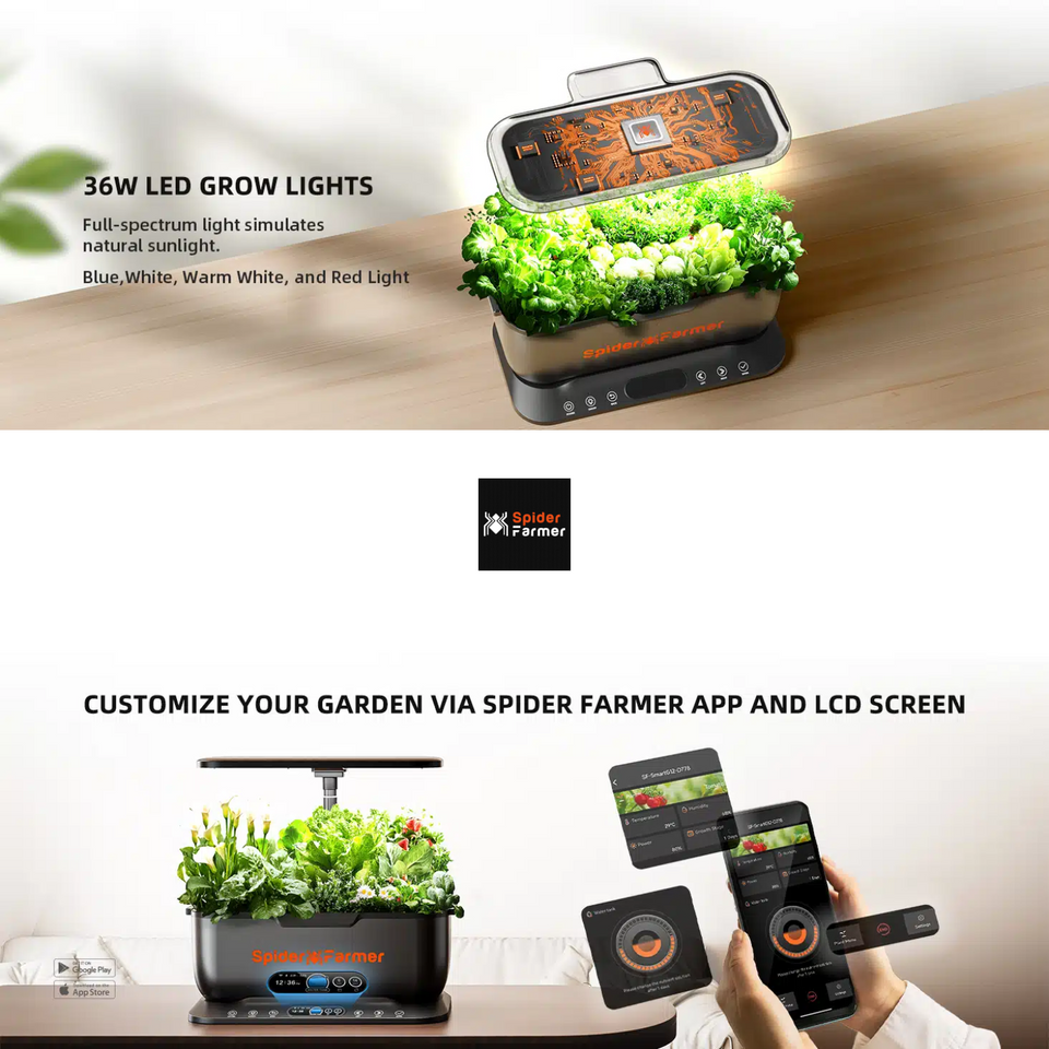 Spider Farmer SmartG12 Hydroponic Gardening System Kit