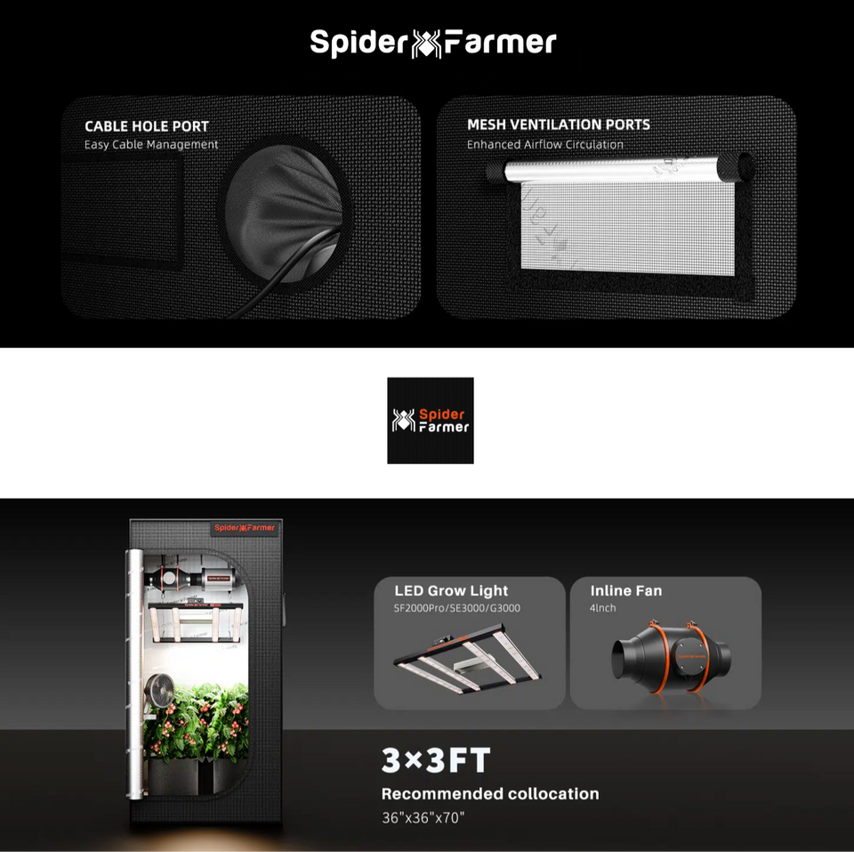 Spider Farmer 3 x 3 Grow Tent