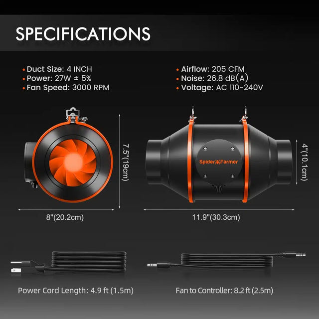 Complete Grow Tent Kit Spider Farmer Extraction Specifications