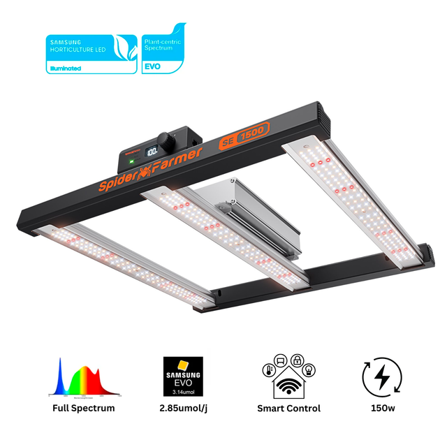 Spider Farmer SE1500 EVO SMART LED Grow Light 150w