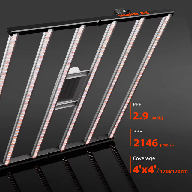 Spider Farmer SE7000 EVO LED Grow Light 730w Digital PPFD Map Full Spectrum Daisy Chain Specifications