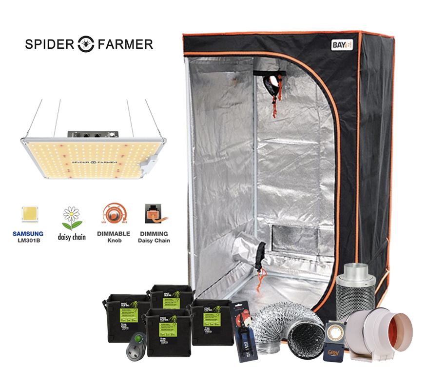 Spider Farmer Stealth Micro 130 Pro LED Grow Tent Kit