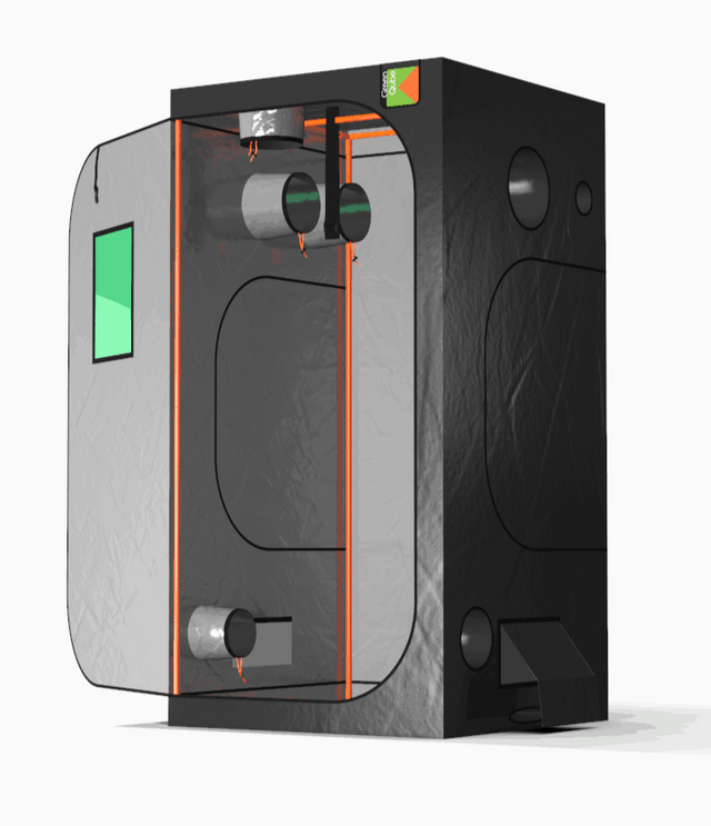 LED Grow Lights - Green Qube GQ100 Grow Tent Right Side