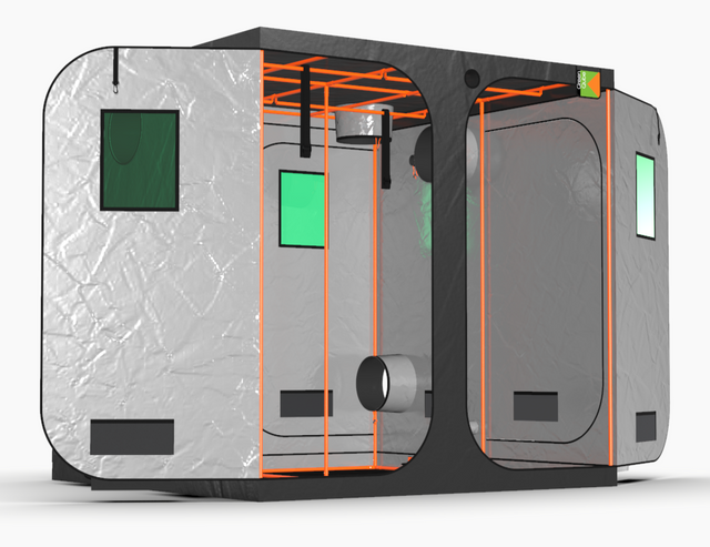 LED Grow Lights - Green Qube GQ200 Grow Tent Orange Poles