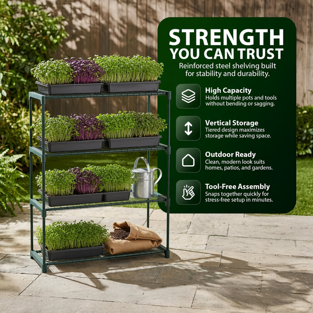 4 Shelf Vertical Microgreen Indoor Garden Rack
