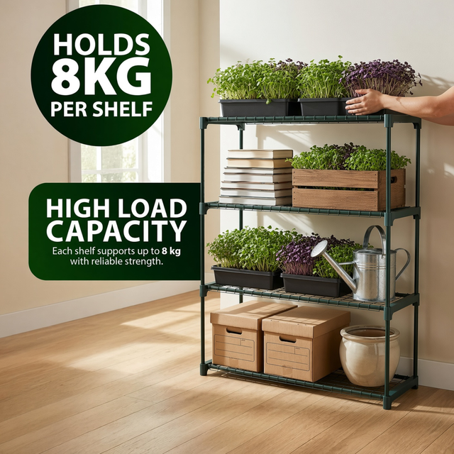 4 Shelf Vertical Microgreen Indoor Garden Rack