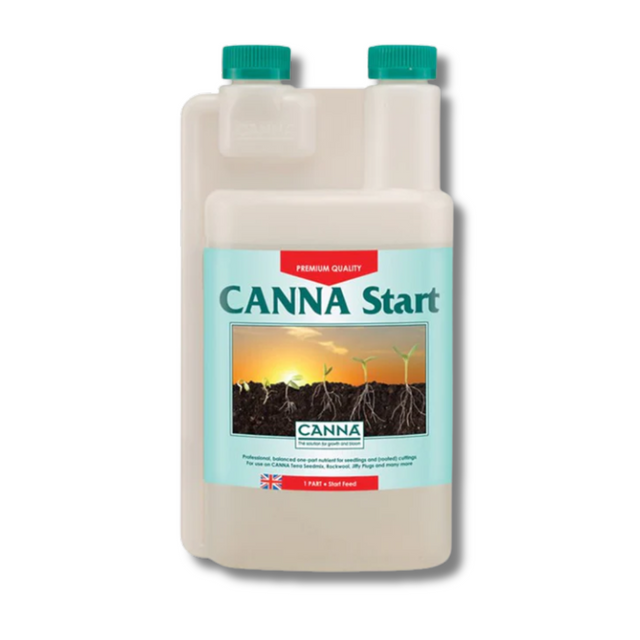 Canna Start fertilizer bottle on a white background