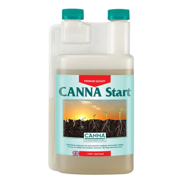 Canna Start fertilizer bottle on a white background