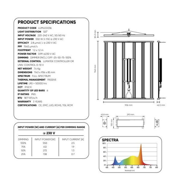 Lumatek Apollo 550w LED Grow Light