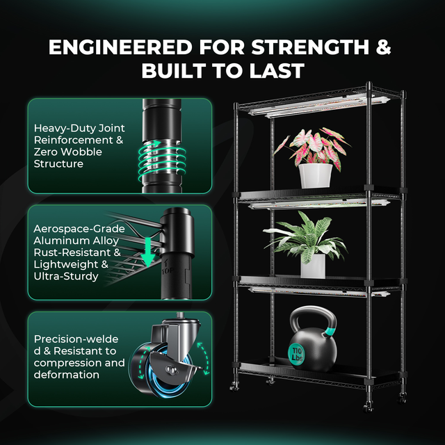 Mars Hydro 3 Shelf Plant Stand with Grow Lights - 150w