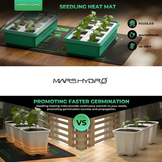 Mars Hydro Seedling Heat Mat with Digital Thermostat - 10" x 20.75"