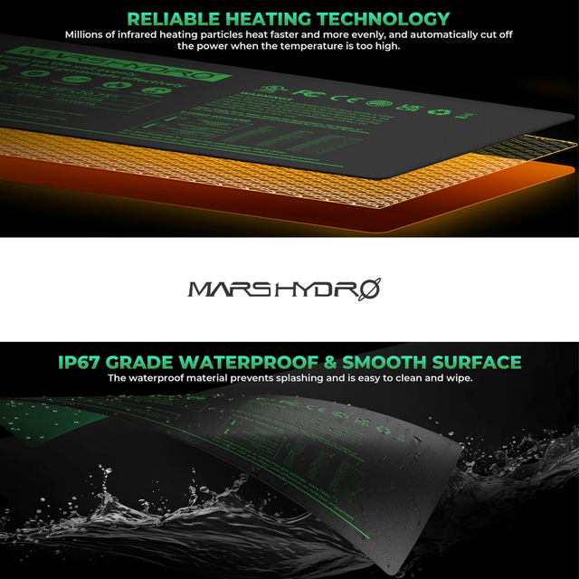 Mars Hydro Seedling Heat Mat with Digital Thermostat - 10" x 20.75"