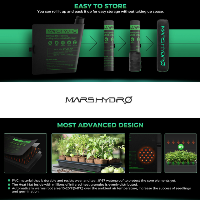 Mars Hydro Seedling Heat Mat with Digital Thermostat - 48" x 20.75"