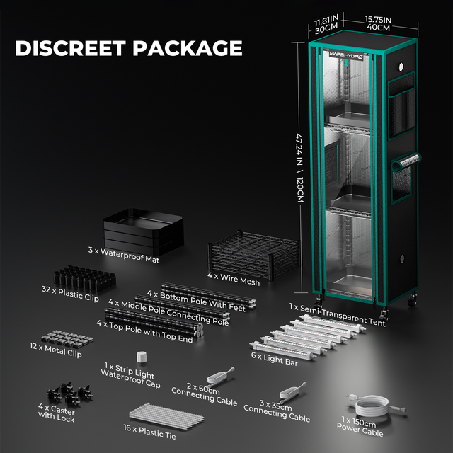 Mars Hydro 3 Shelf Plant Stand with Grow Lights - 54w