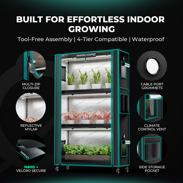 Mars Hydro 5 Shelf Vertical Garden Pro with Grow Lights - 250w