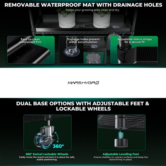 Mars Hydro 5 Shelf Vertical Garden Pro with Grow Lights - 250w
