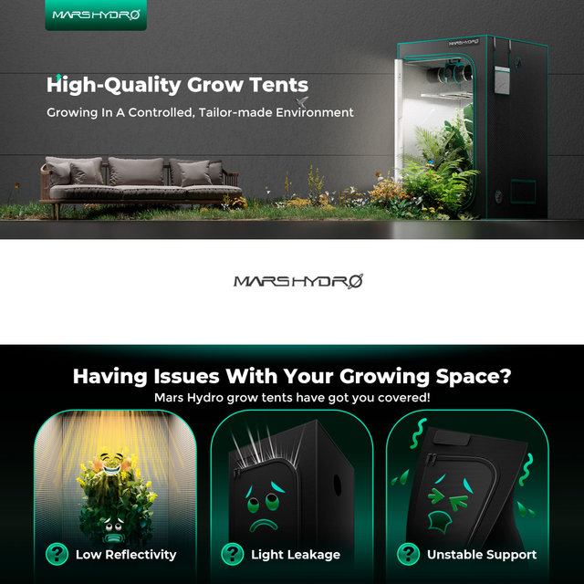 Mars Hydro Grow Tent - 0.6m x 0.6m x 1.4m