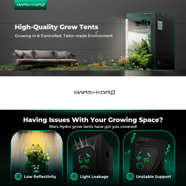 Mars Hydro Grow Tent - 0.7m x 0.7m x 1.6m