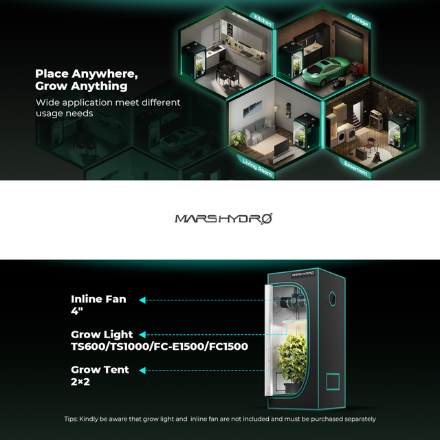 Mars Hydro Grow Tent - 0.7m x 0.7m x 1.6m