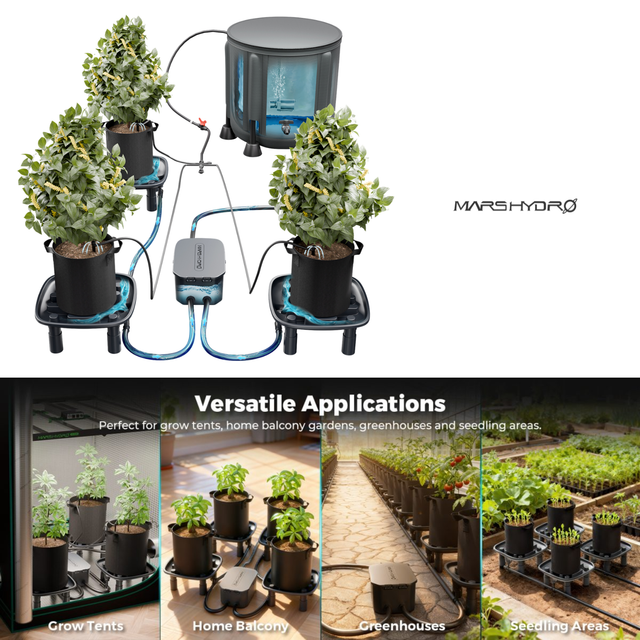 Mars Hydro Drip Irrigation & Auto Drain Kit - 3 Plant Set Up