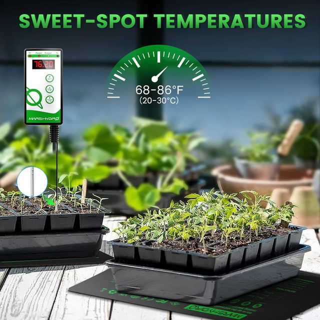 Mars Hydro Seedling Heat Mat with Digital Thermostat - 10" x 20.75"