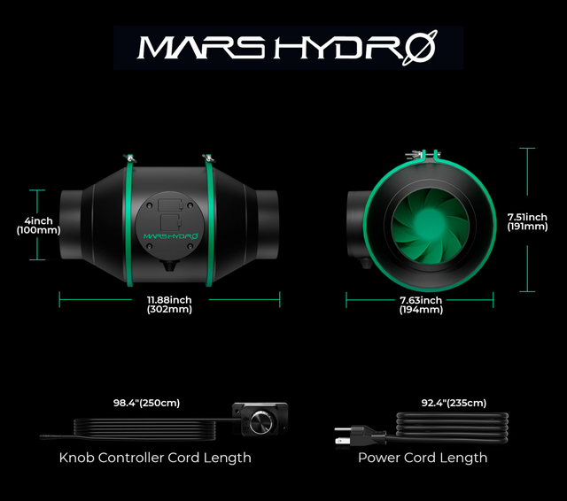 Mars Hydro iFresh 4" Smart Inline Fan