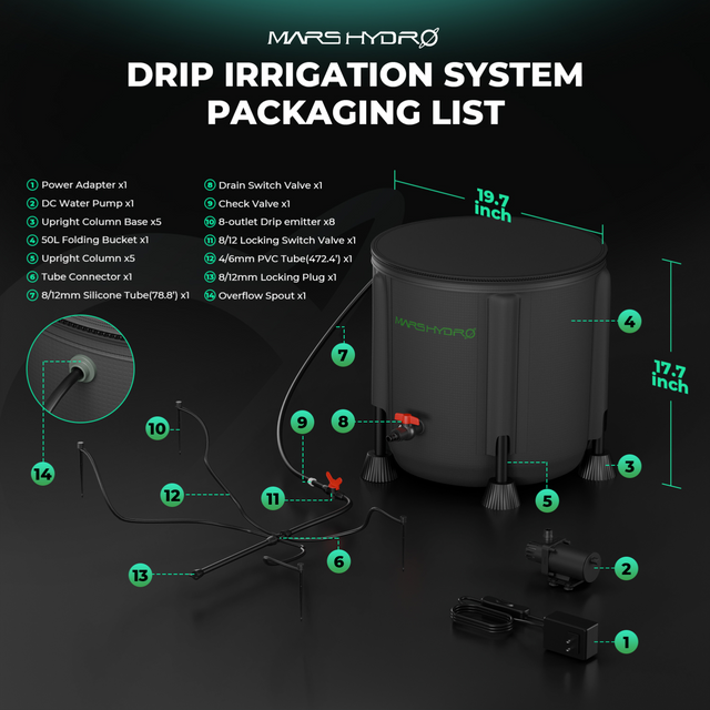 Mars Hydro Drip Irrigation System Kit - 8 Plant Set Up