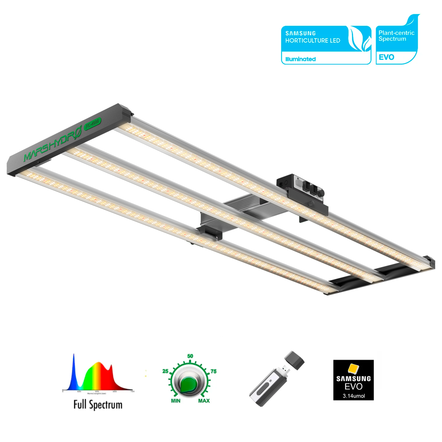 Mars Hydro FC4000 EVO LED Grow Light (iConnect Edition) – ledgrowstore ...