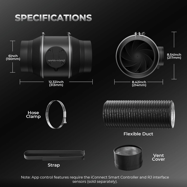 Mars Hydro iFresh 6" Smart Inline Fan