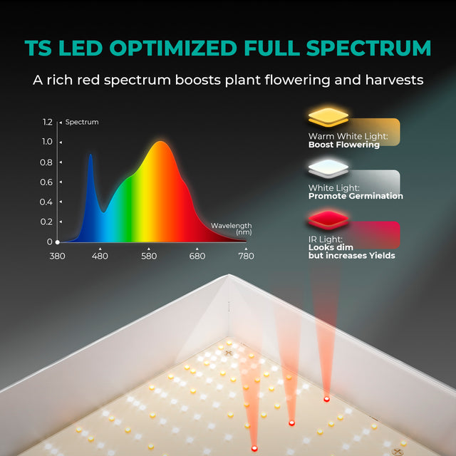 Mars Hydro TS600 LED Grow Light Optimised Spectrum