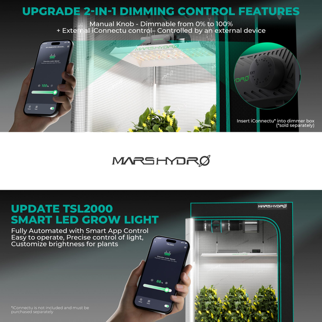 Mars Hydro TSL2000 LED Grow Light (iConnect Edition) Dimming