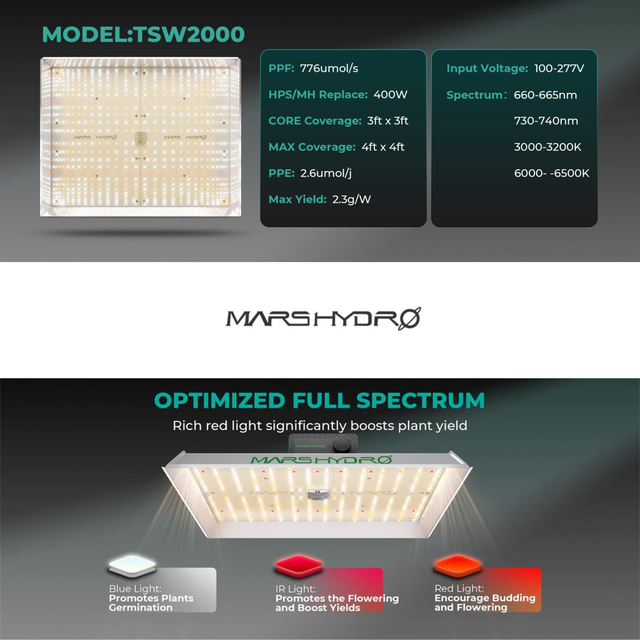 Mars Hydro TSW2000 LED Grow Light 300w