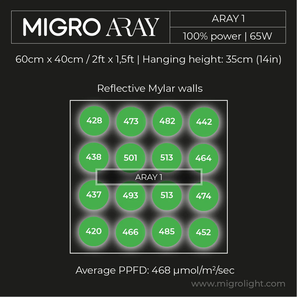 Migro Aray 1 LED Grow Light 65w