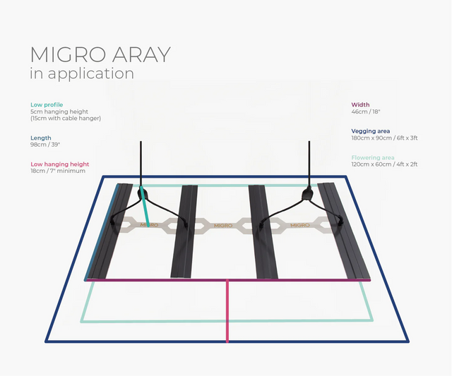 Migro Aray 4 LED Grow Light 250w