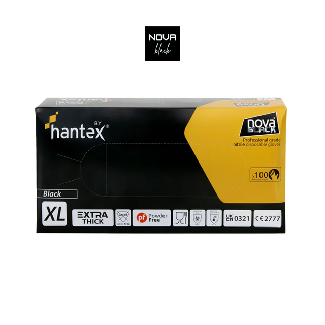Nova Black Nitrile Disposable Gloves - Box Of 100