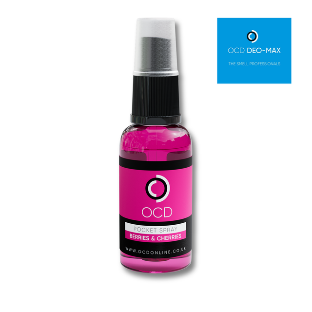 OCD Pocket Spray 30ml Berries and Cherries odour neutraliser bottle