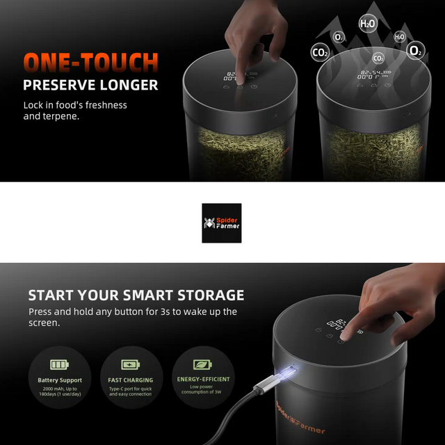Spider Farmer 2 Litre Auto-Cure Smart Jar