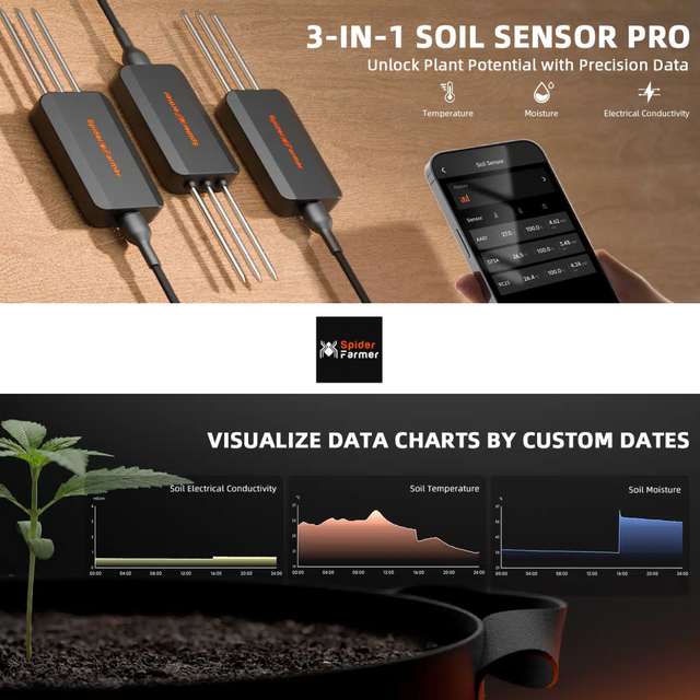 Spider Farmer 3-in-1 Smart Soil Sensor