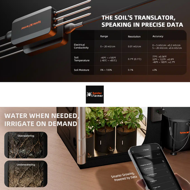 Spider Farmer 3-in-1 Smart Soil Sensor
