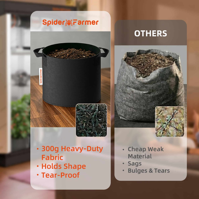 Spider Farmer Root Boosting Grow Bag 22 Litre (5 Pack)