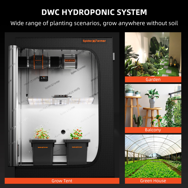 Spider Farmer DWC system with AC5 Smart Controller - 2 Plant System.
