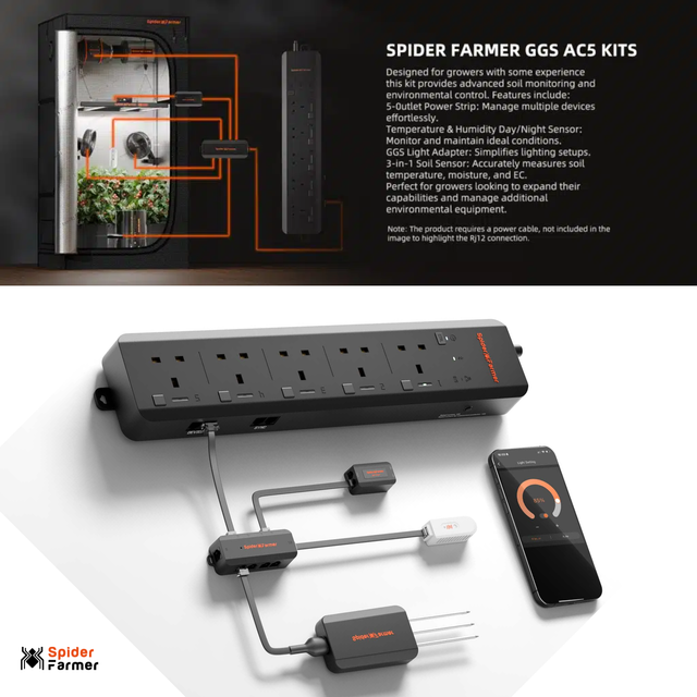 Spider Farmer GGS AC5 Power Strip with Smart Control