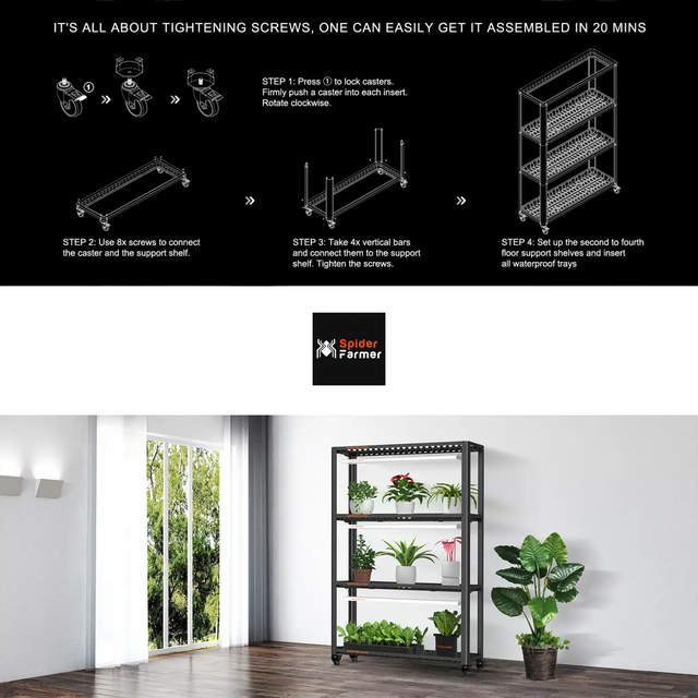 Spider Farmer SF600 LED Grow Shelves