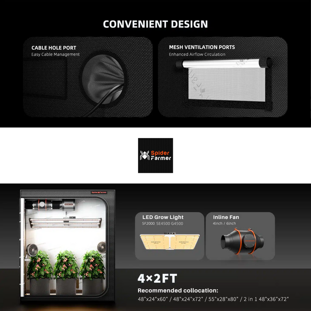 The Spider Farmer 4 x 2 Grow Tent