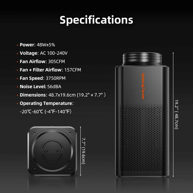 Spider Farmer 2-In-1 Ventilation System with GGS Controller